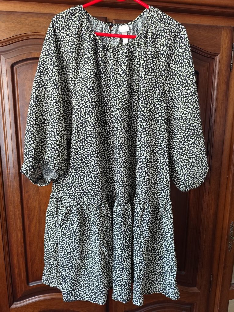 Sukienka H&M XL boho oversize kwiaty babydoll letnia