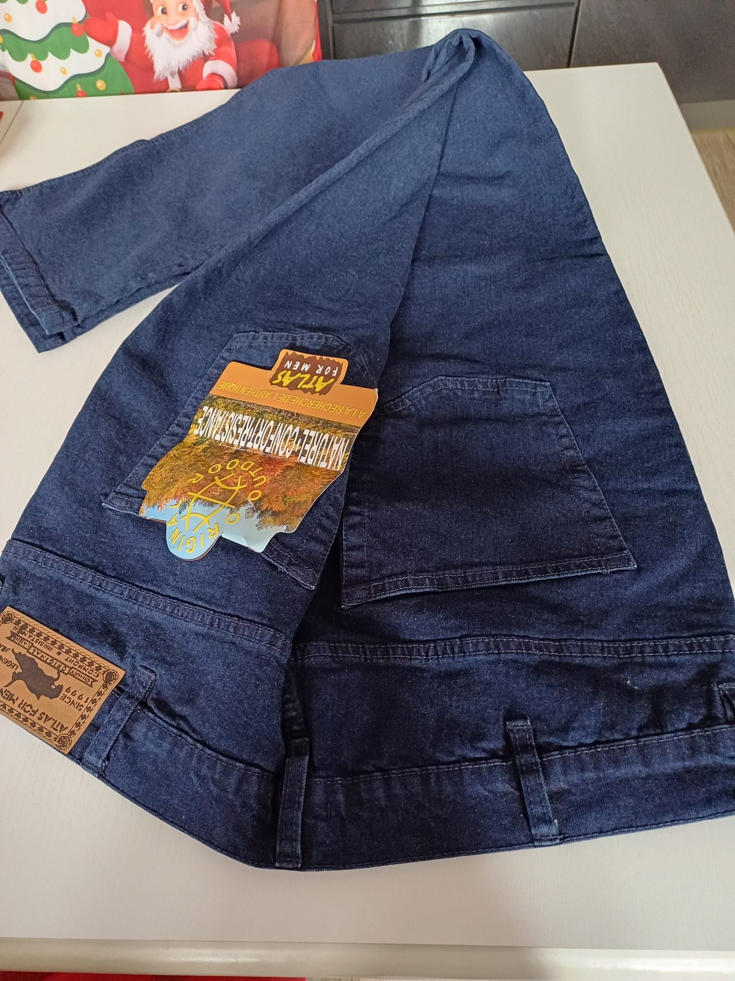 Spodnie męskie granatowy jeans Atlas for Men rozm 2XL.