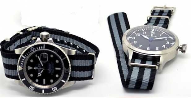 Pasek NATO do zegarka 18mm 20mm 22mm nylonowy strap 2szt