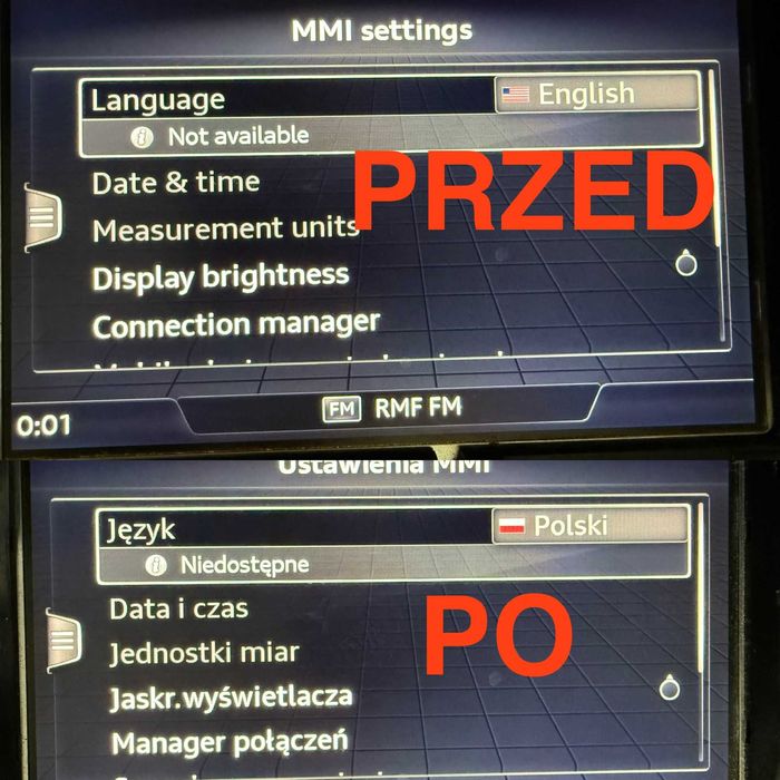 BMW AUDI VW Porsche Carplay Android Auto Kodowanie konwersja USA EU