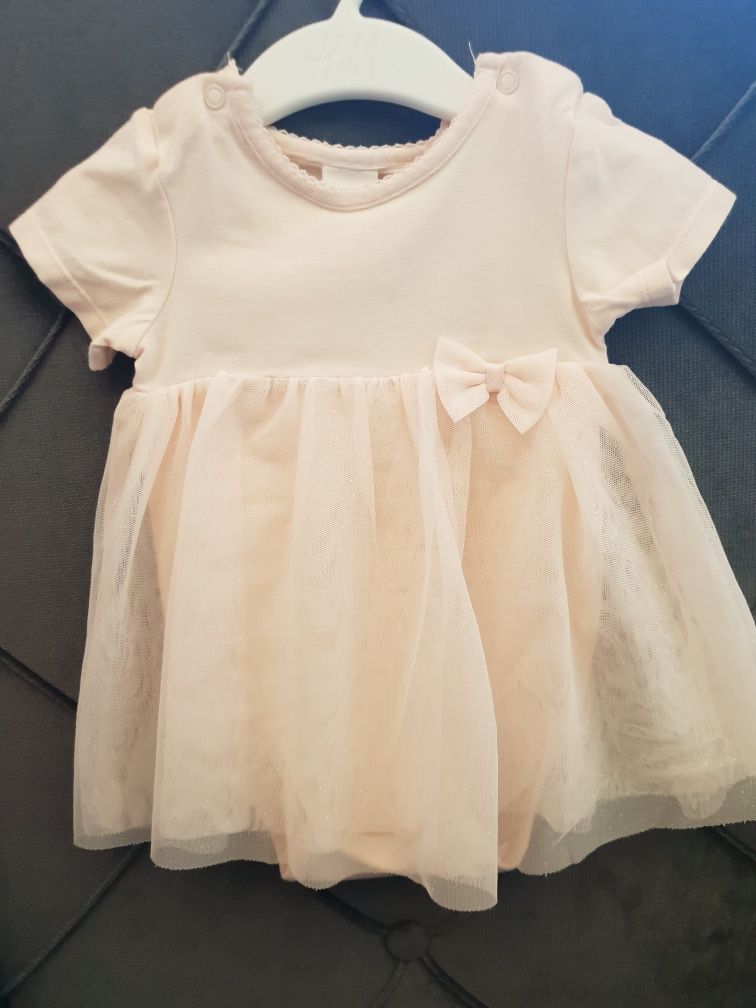 Elegancka tiulowa sukienka z body, H&M, 68