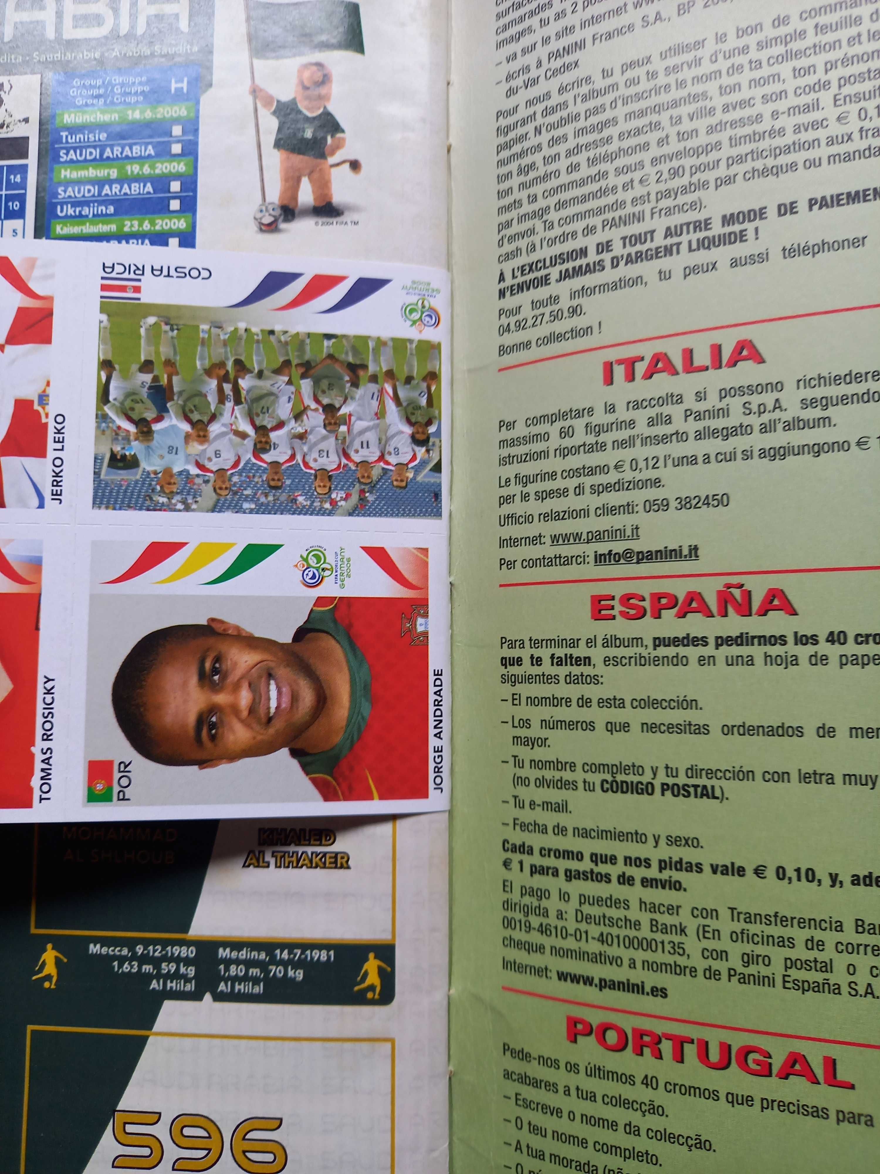 351 cromos futebol FIFA World Cup Germany 2006 + Caderneta vazia