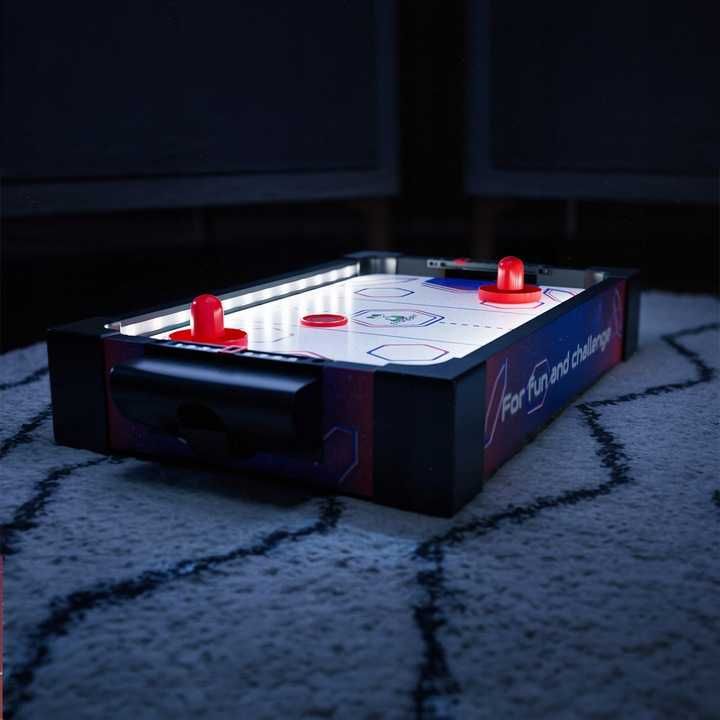 Mini cymbergaj air hockey oświetlenie LED +baterie 10 szt
