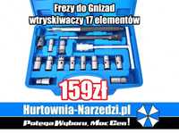 #0810 Zestaw frezów frezy do gniazd wtryskowych wtryskiwaczy 17-el.