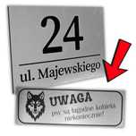 Tabliczka  z numerem domu Duża + Gratis tabliczka na bramę z humorem