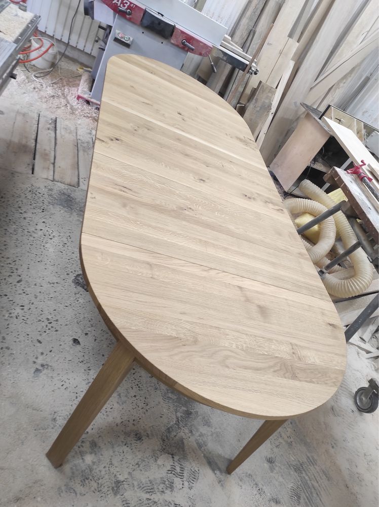 Stół drewniany dębowy rozkładany okrągły nowoczesny