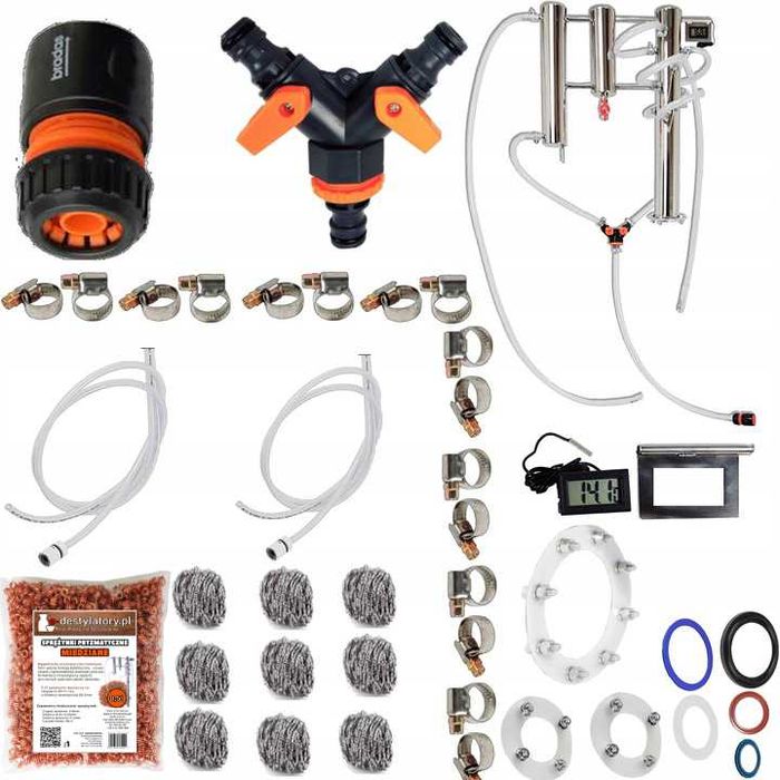 Destylator 100l elektryczny + gaz zimne palce 185cm