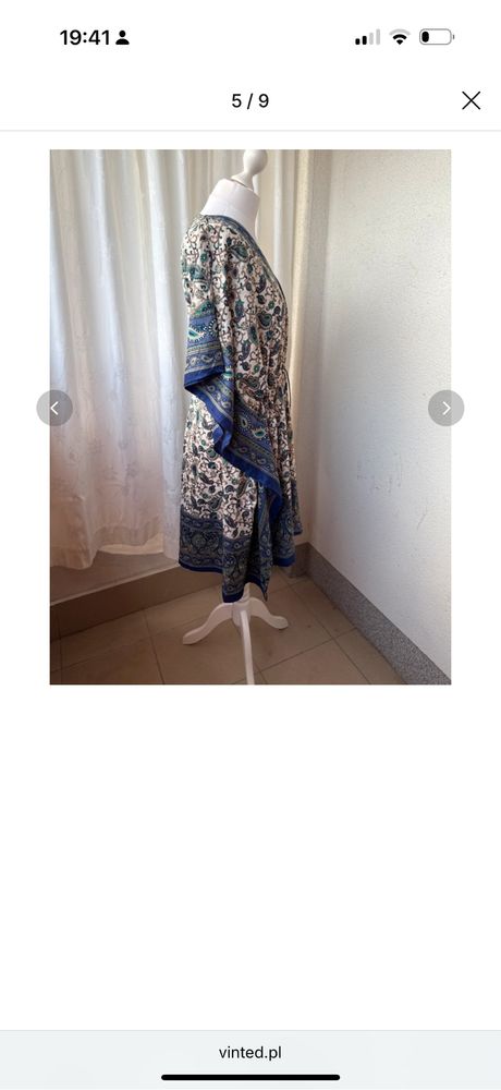 Tunika 100% wiskoza wiazana w pasie one size boho chic