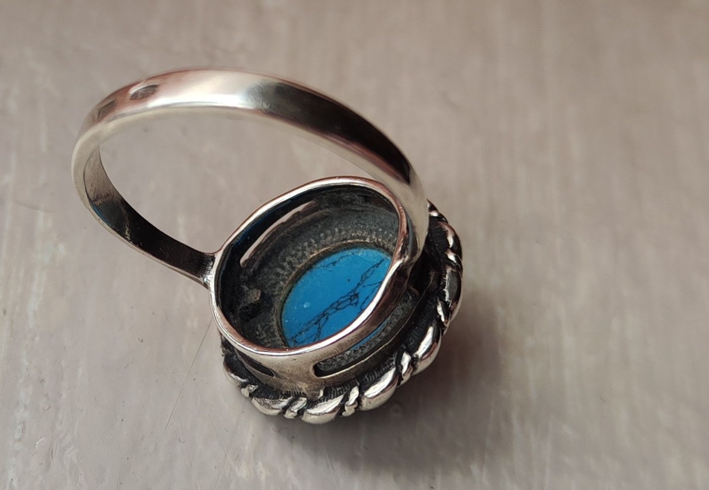 Перстень  срібний з бірюзою 19 розмір/ Кольцо серебро бирюза