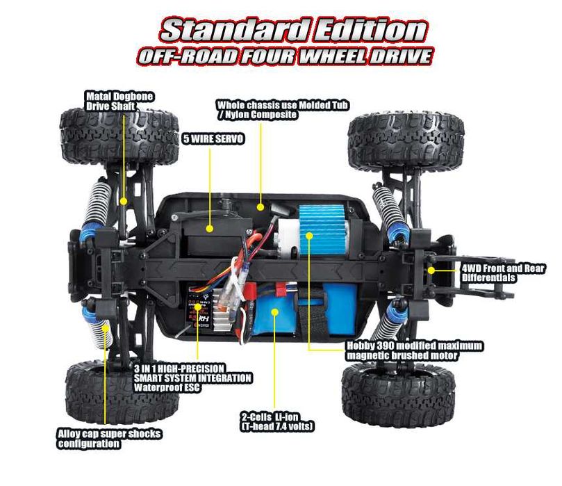 Баггі DINGO Remo Hobby RH1651 4WD RTR 1/16 колекторна червона , зелена