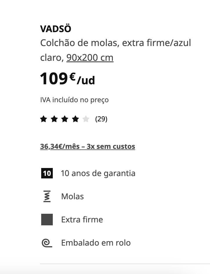 Excelente cama e colchão da IKEA