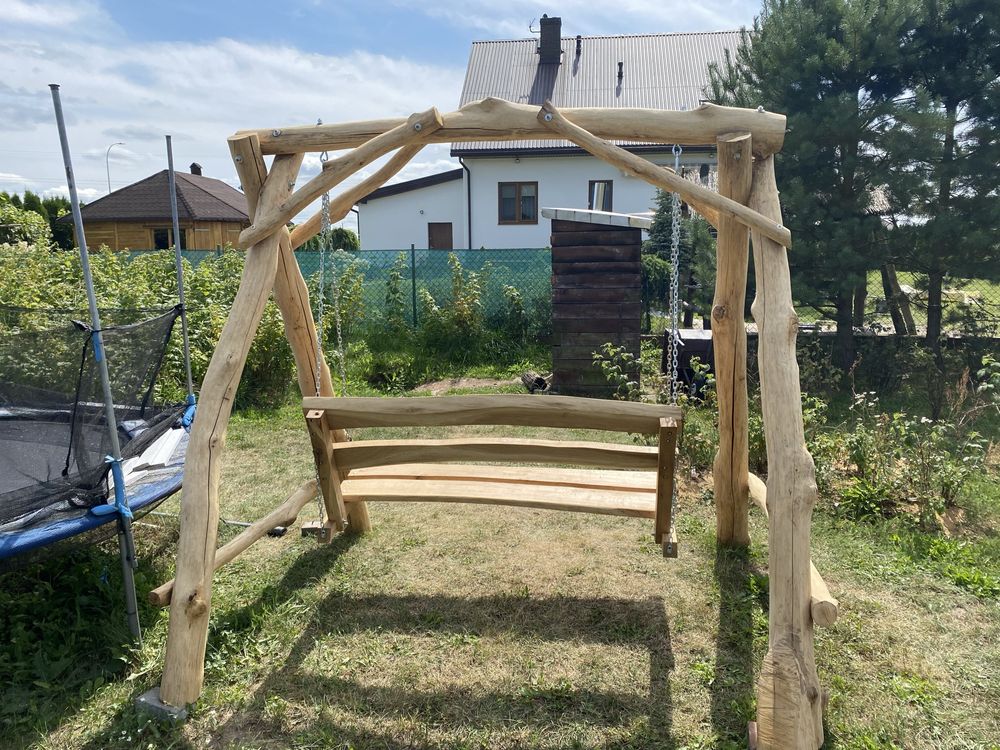 Huśtawka ogrodowa dębowa solidna