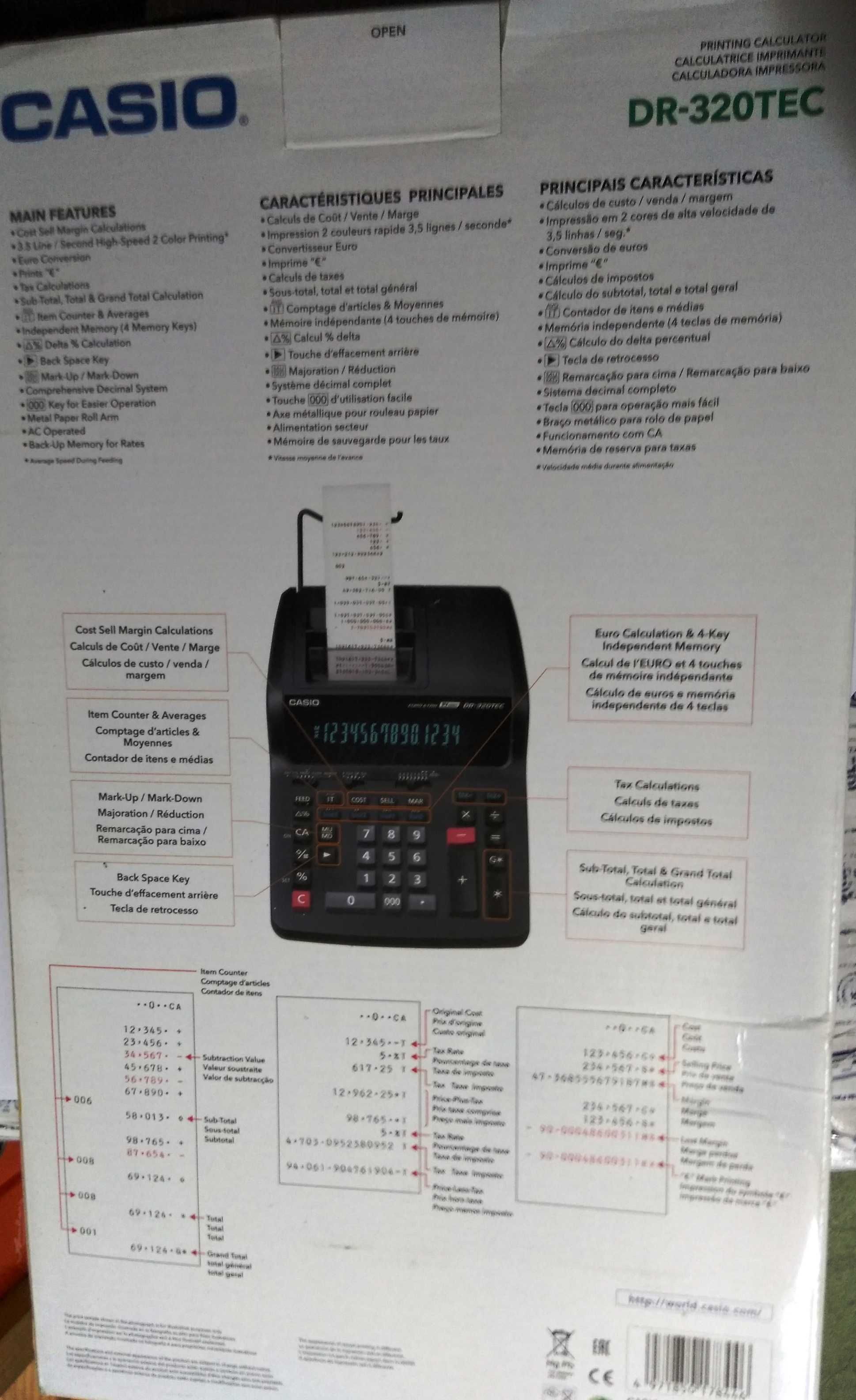 Calculadora de secretária CASIO DR-320TEC