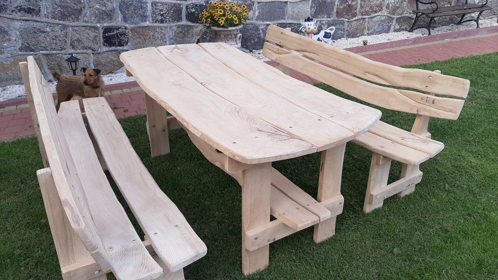 Komplet ogrodowy stół i ławki
