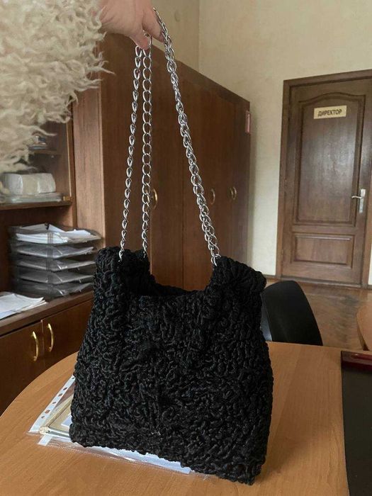 Сумка -шопер з натурального хутра каракуль