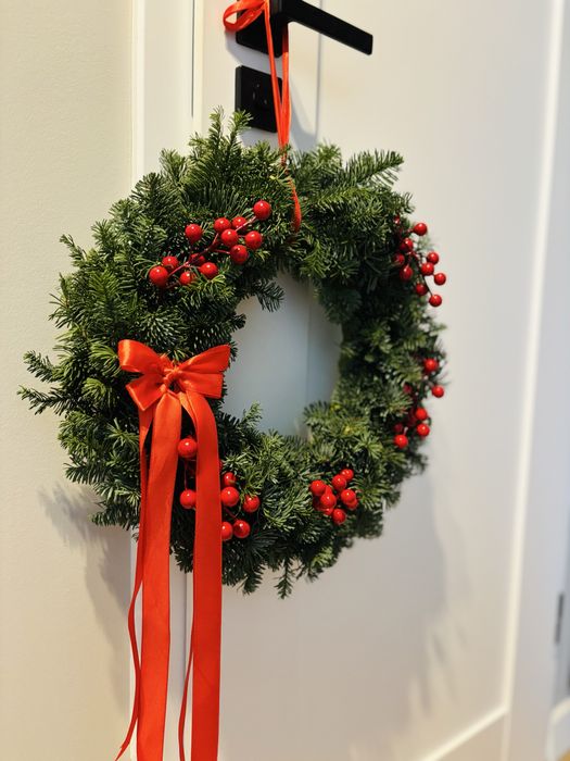 Wianek/wieniec z jodły boże narodzenie ozdoba drzwi 40 cm