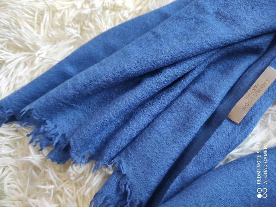 Шарф вовна меріноса палантин платок хустка синя нова оригінал