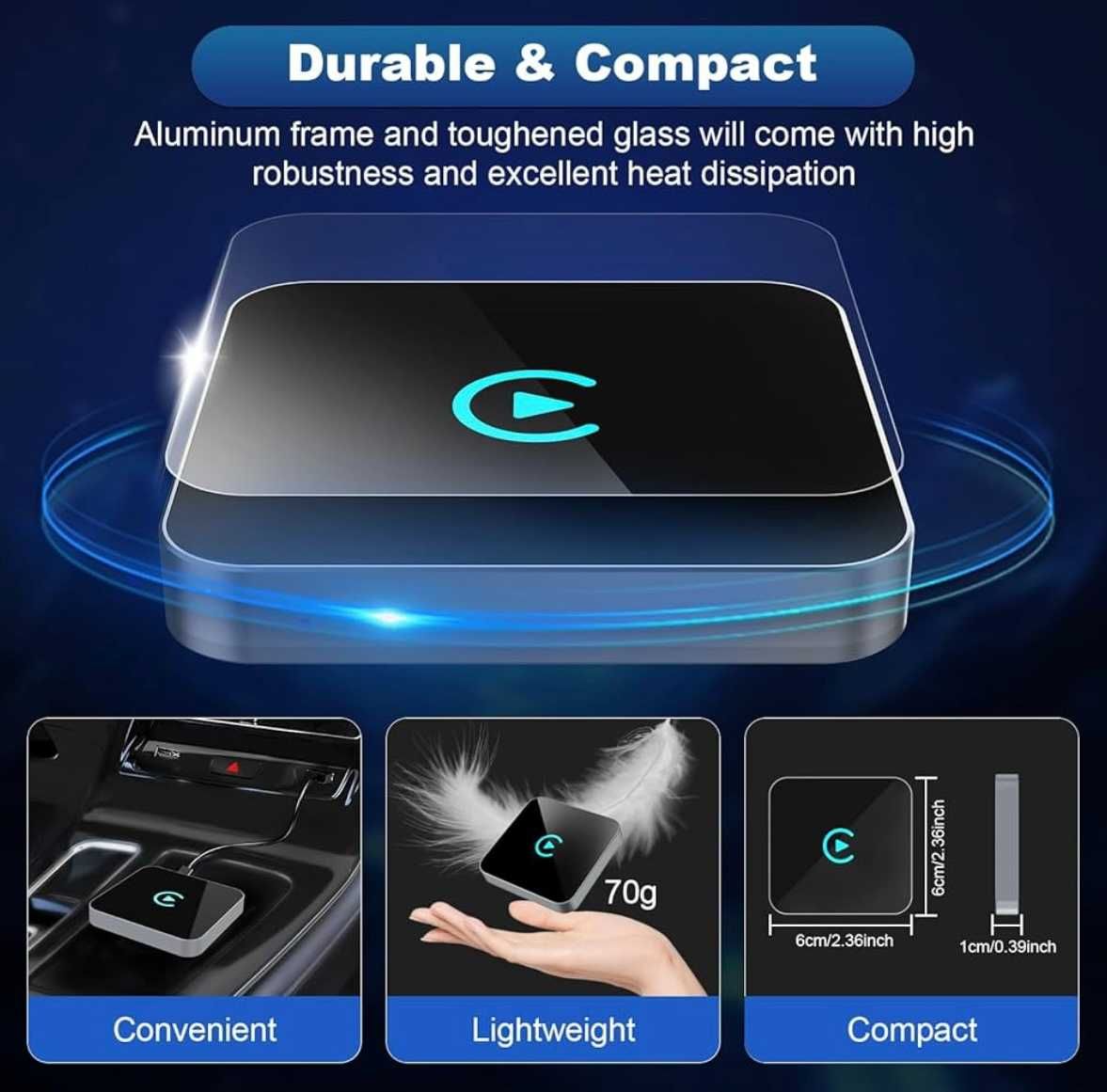 Bezprzewodowy adapter Carplay 2w1  BT WiFi iOS 10/Android Faumon Q2