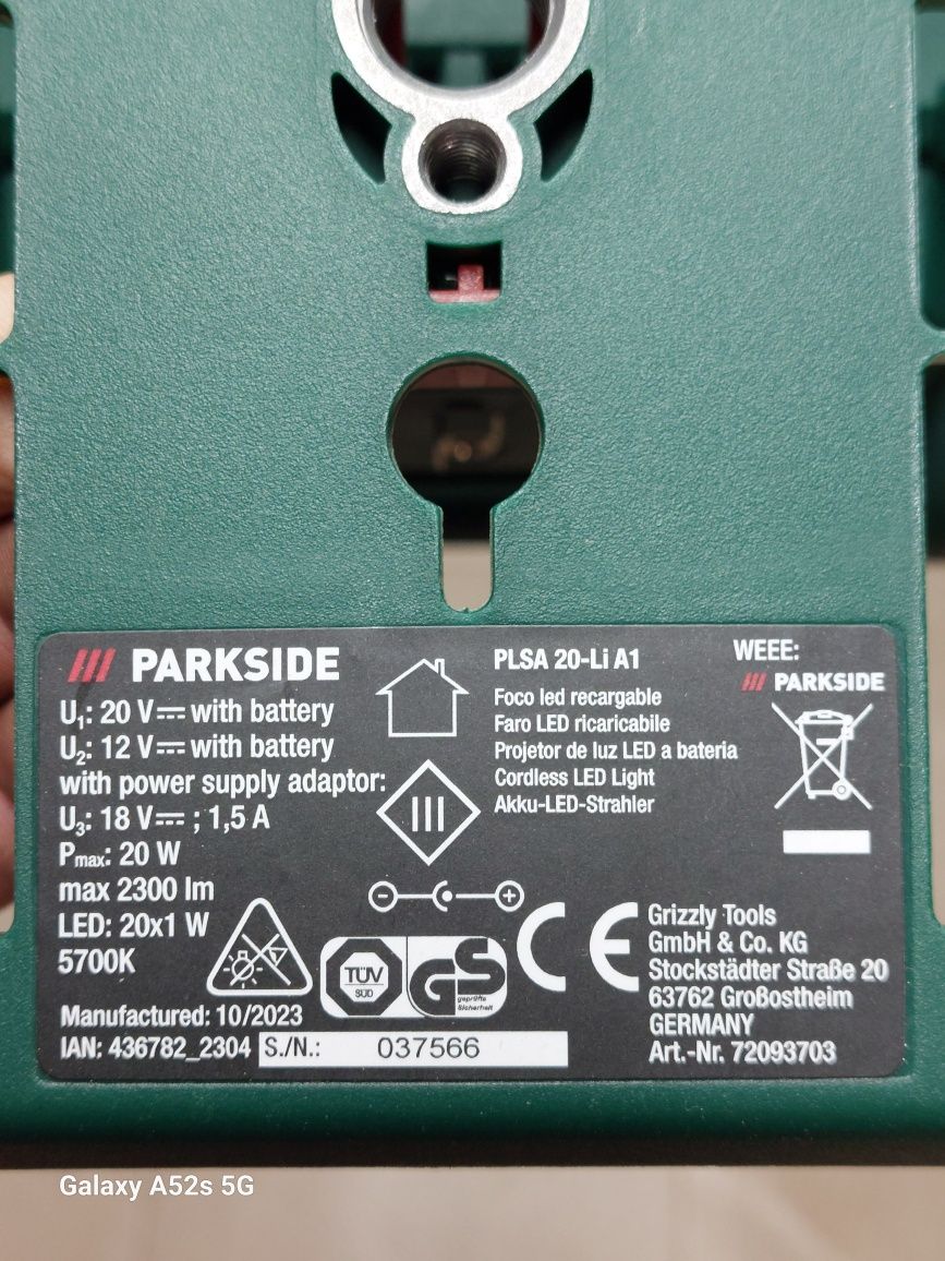 Foco parkside potente