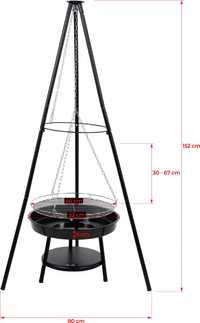 Grill Wiszący Ogrodowy Palenisko Trójnóg Ognisko