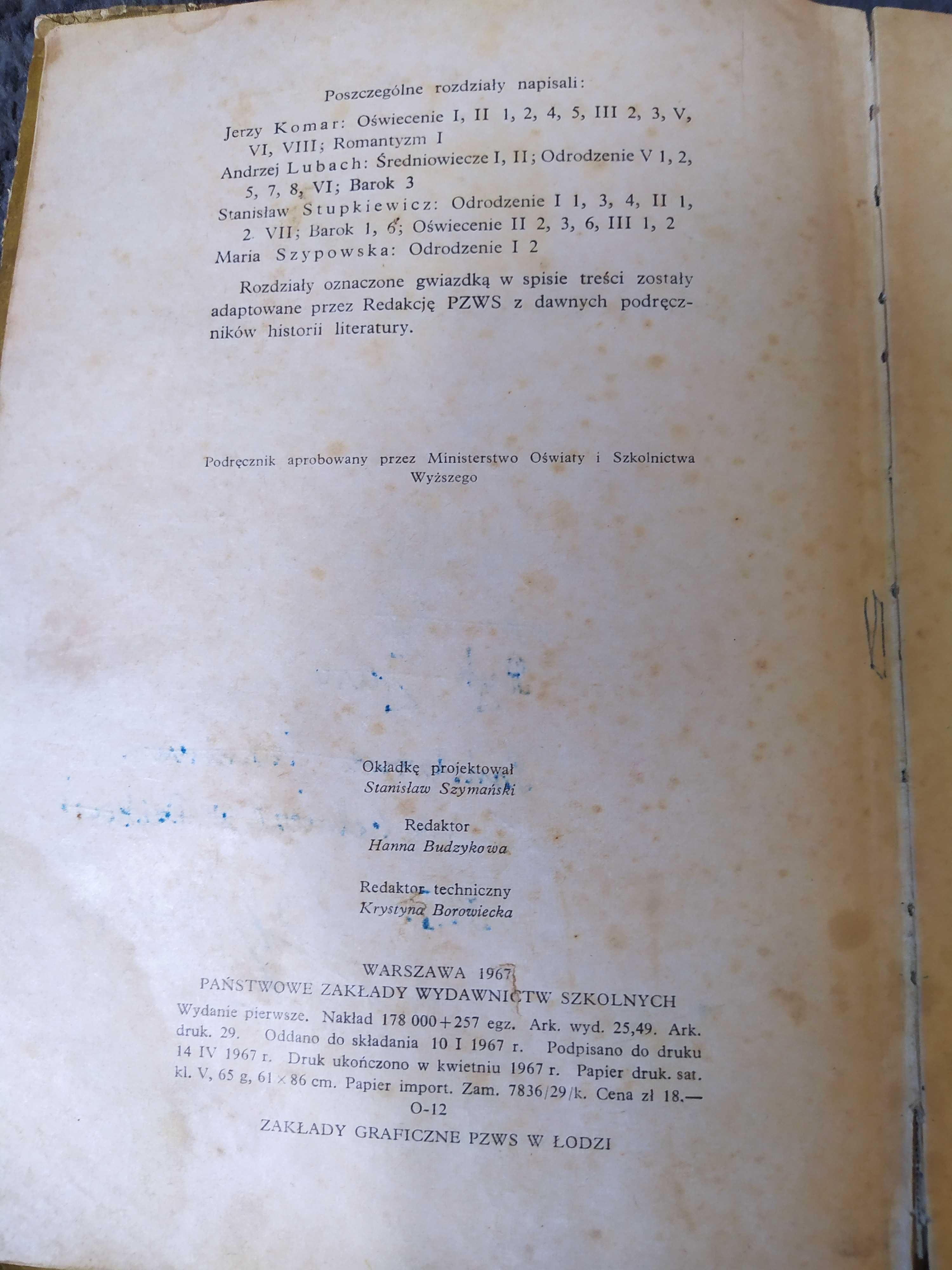Literatura polska (do roku 1830) 1967