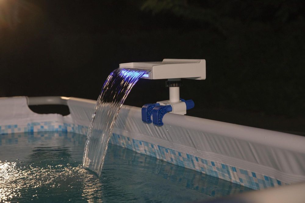 Cascata de led para piscina acima do solo