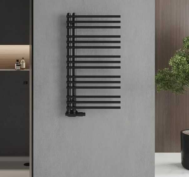 Grzejnik elektryczny łazienkowy 90 x 50cm, 369W, czarny+ grzałka wifi