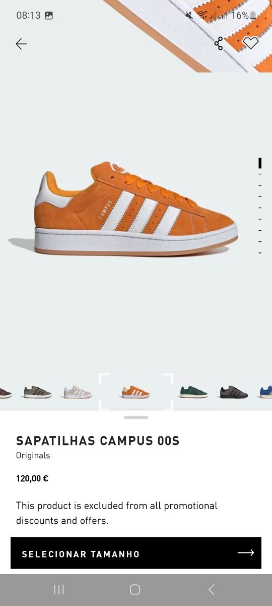 Adidas campus 00 laranja