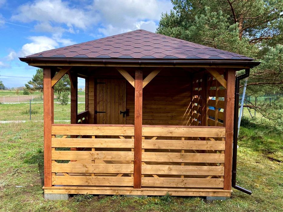 Altana ogrodowa z domkiem narzędziowym Afrodyta 3m x 6m - PRODUCENT