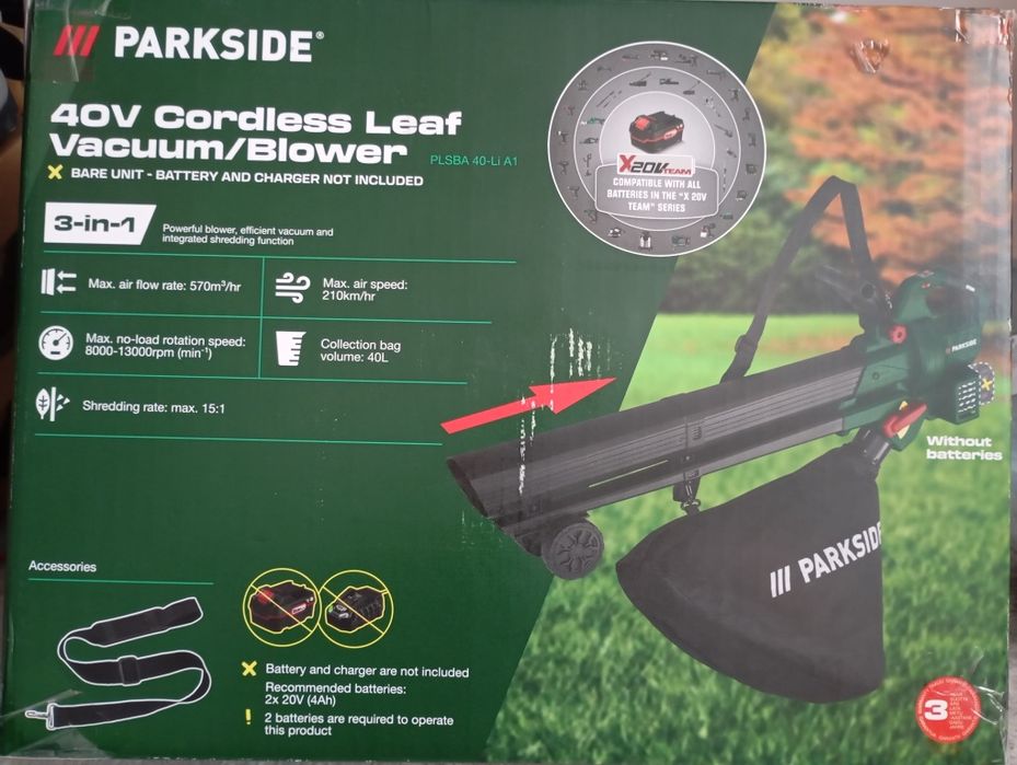 PARKSIDE Akumulatorowy odkurzacz, dmuchawa i rozdrabniacz do liści