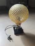 Lampka retro PRL z bursztynowym kloszem