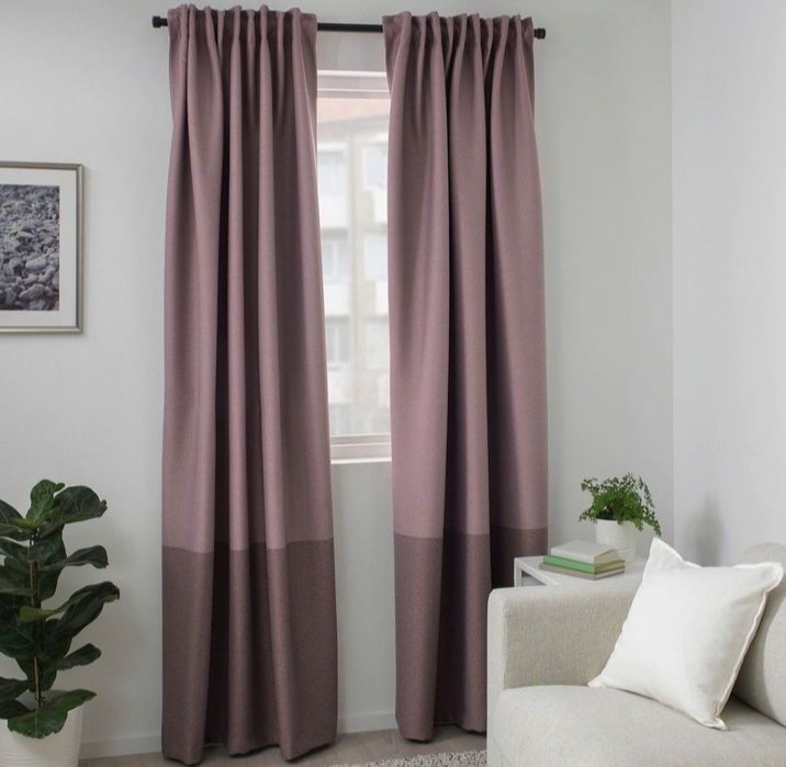 MARJUN IKEA Zasłony zaciemniające kolor liliowy. 140x300
