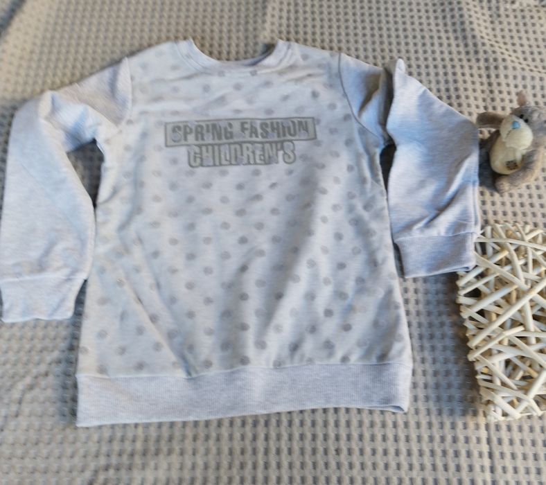 Bluza dziewczęca , szary melanż ,sciagacze Breeze Girls 140 cm