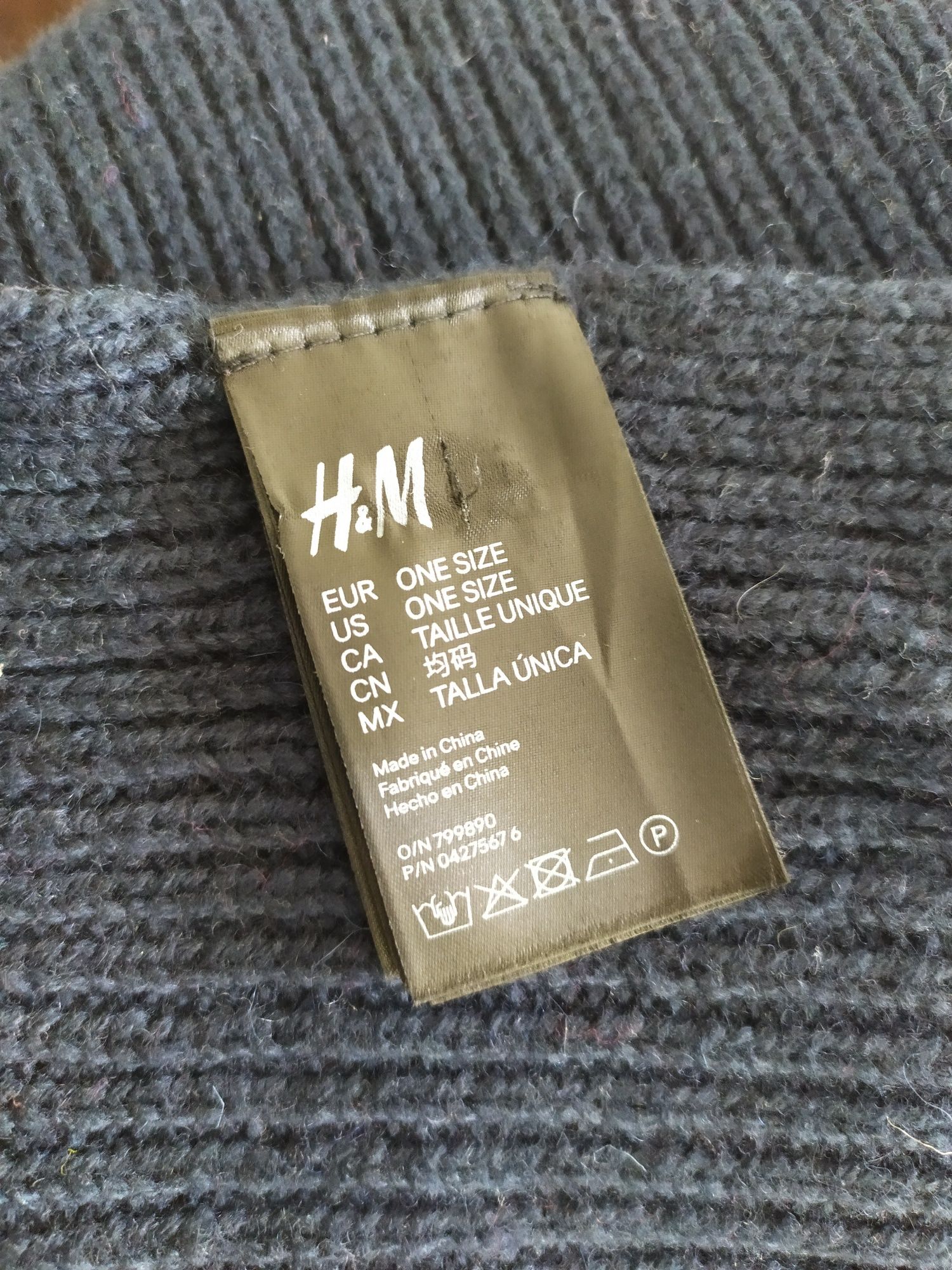 Granatowy szalik 50% wełna H&M