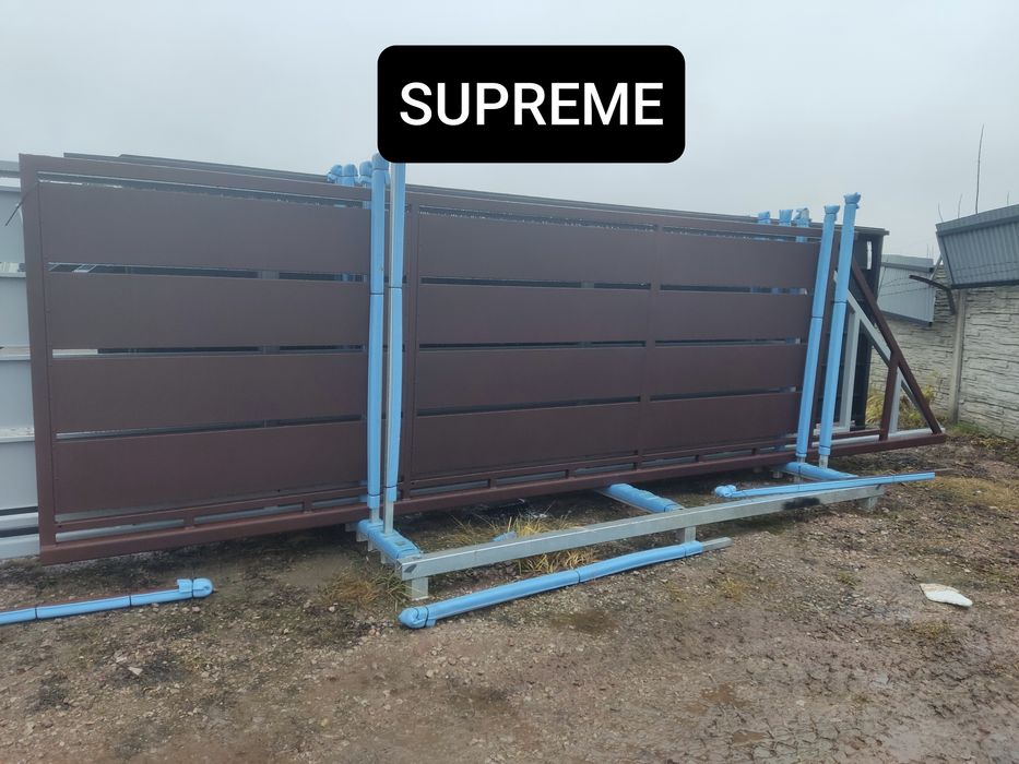Brama przesuwna panel z blachy 5m, ocynk ogniowy+RAL, inne