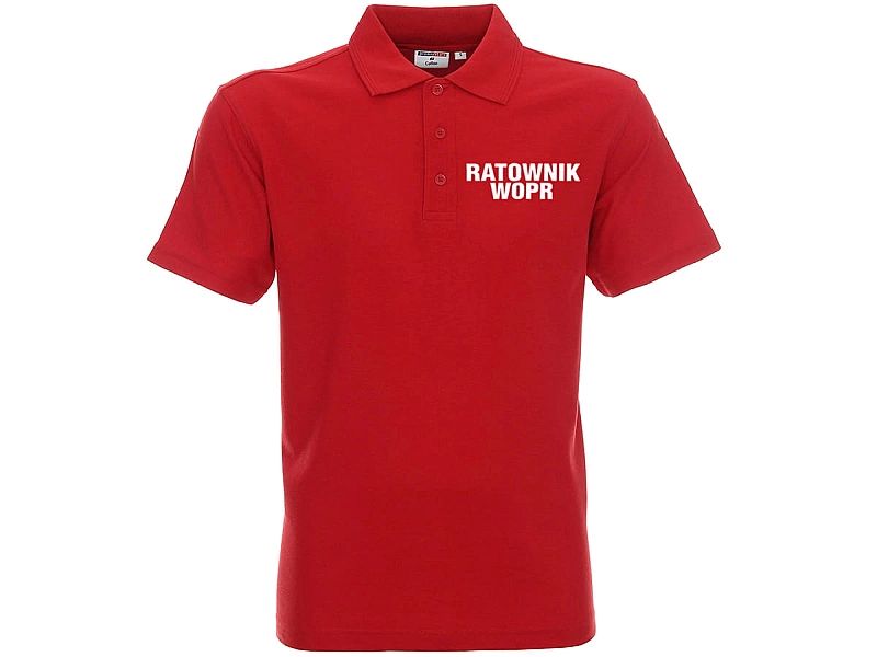 Koszulka Polo męska Ratownik Wopr czerwona (l)