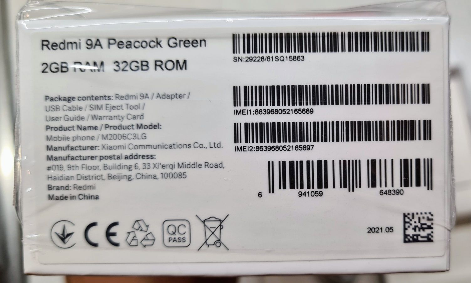 Xiaomi Redmi 9A Peacocck Green 2Gb RAM 32GB ROM