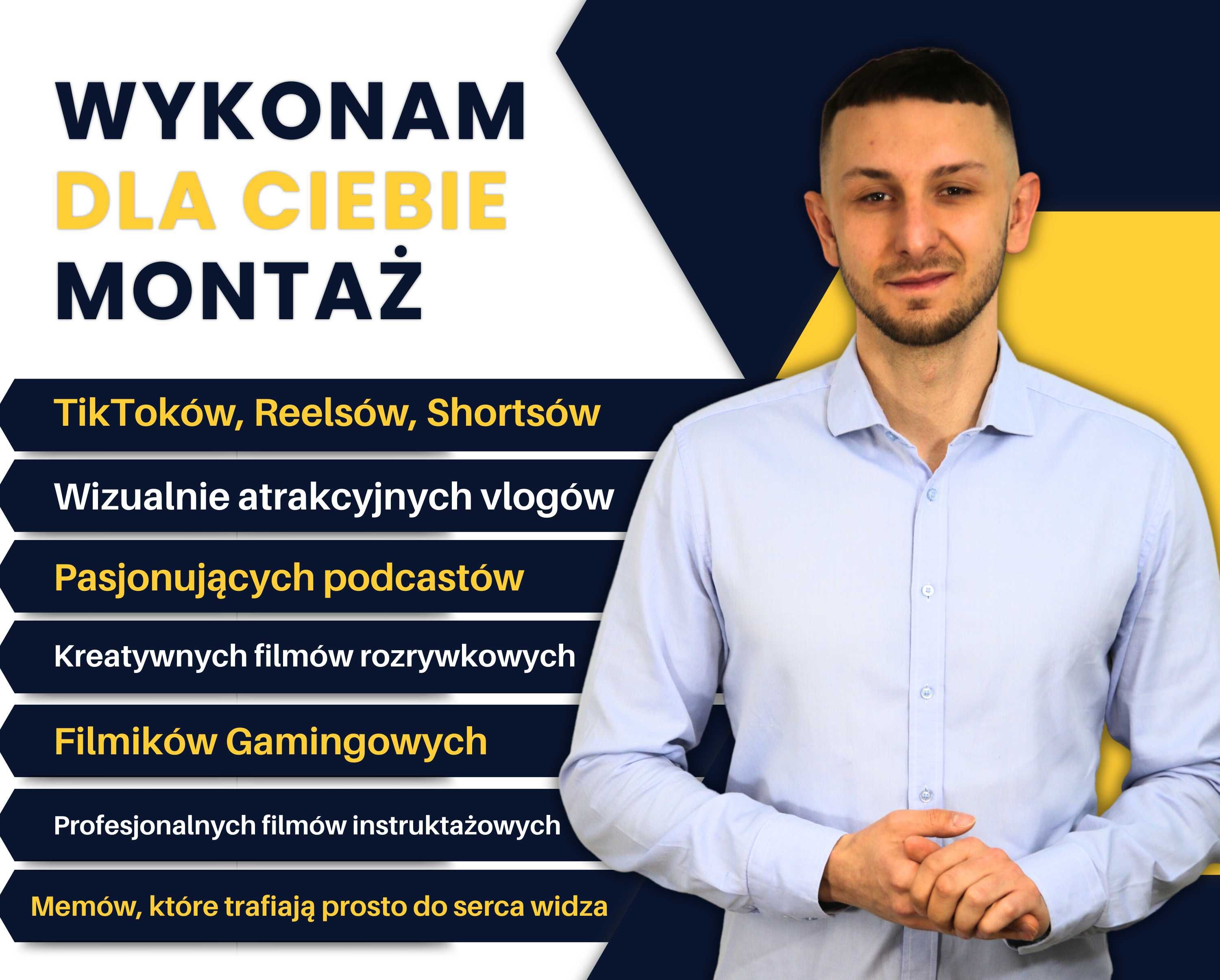 Montażysta - Montaż wideo / TikTok / Youtube / Instagram / Efekty