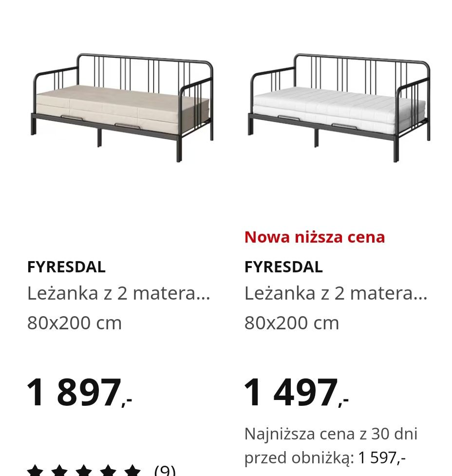 Łóżko sofa Fyresdal IKEA