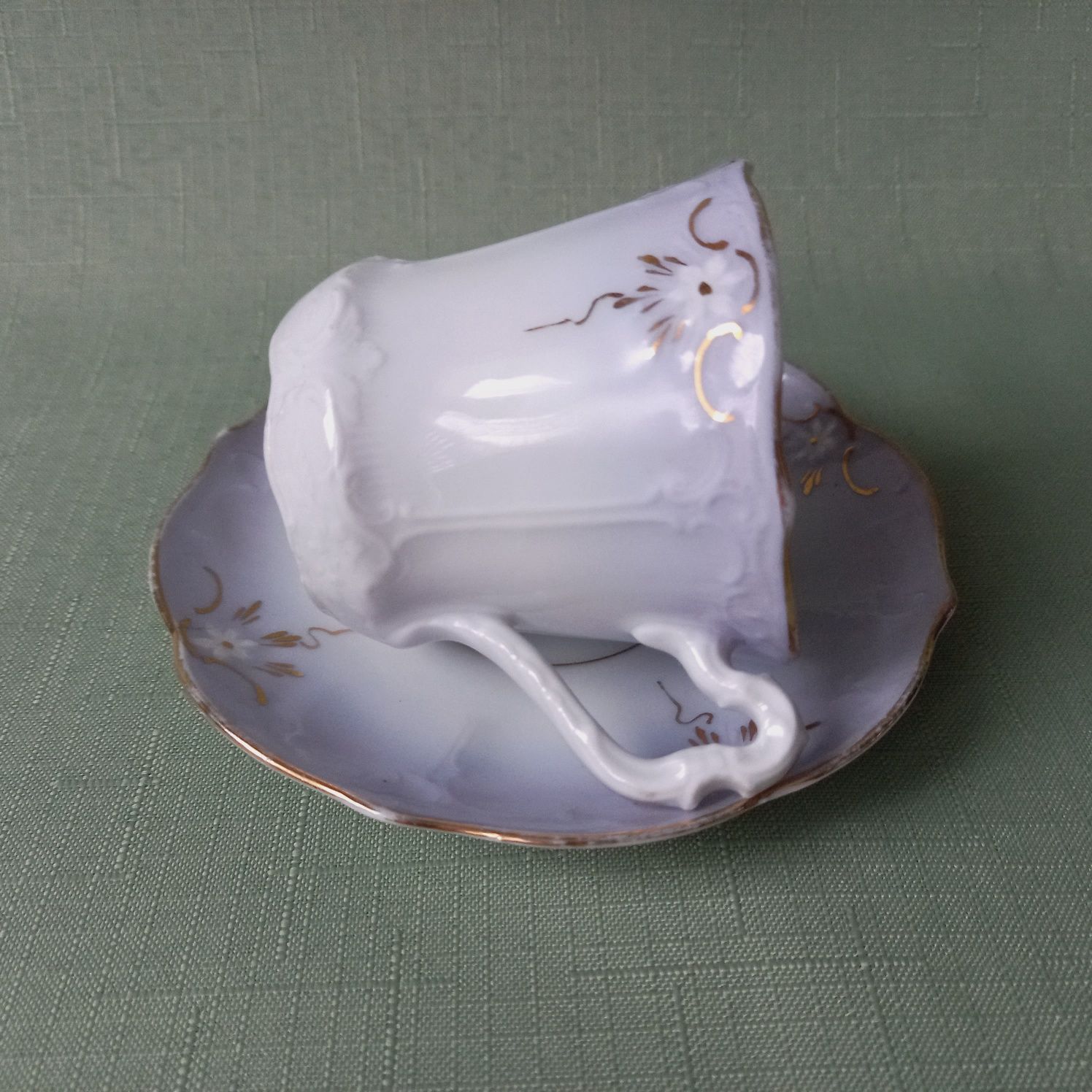 CT Carl Tielsch cieniowane duo, śląska porcelana