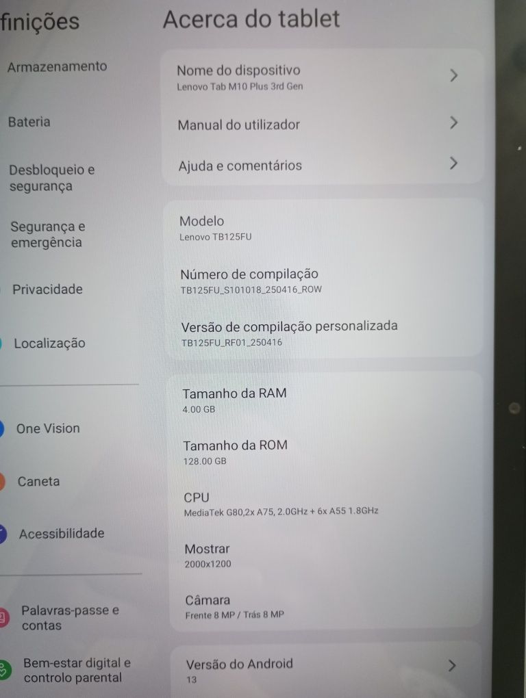 Tablet Lenovo Tab M10 Plus 3rd Geração