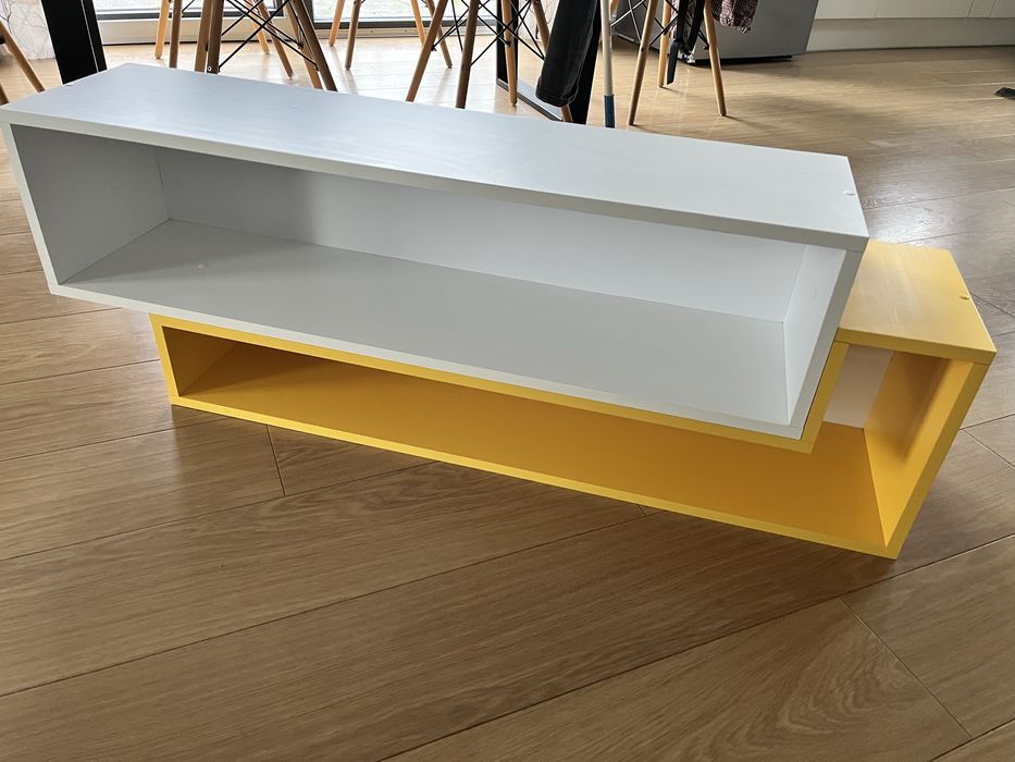 Żółto-biała półka regal 115x40cm