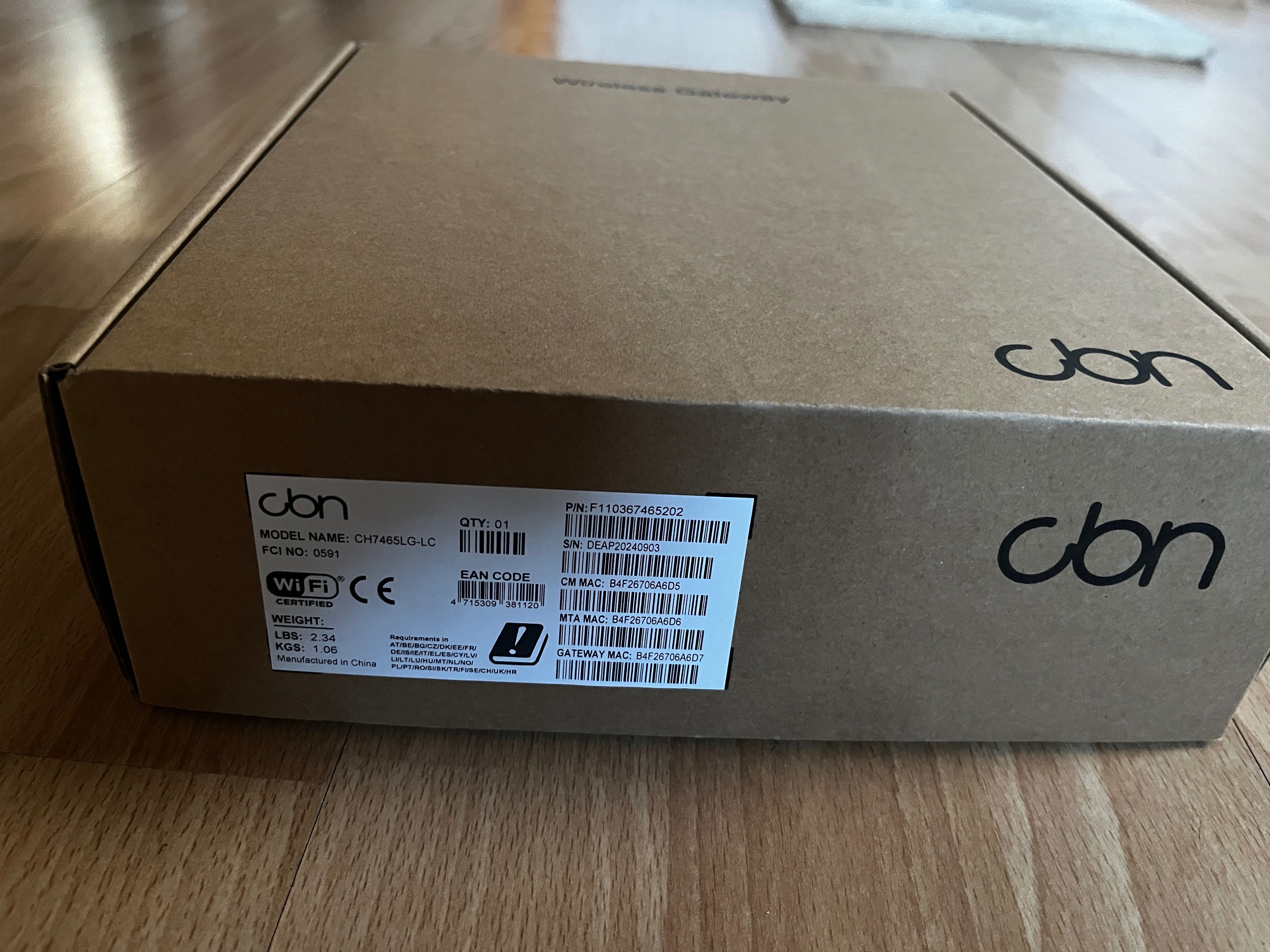 Router wirless gateway cbn CH7465-LG-CL