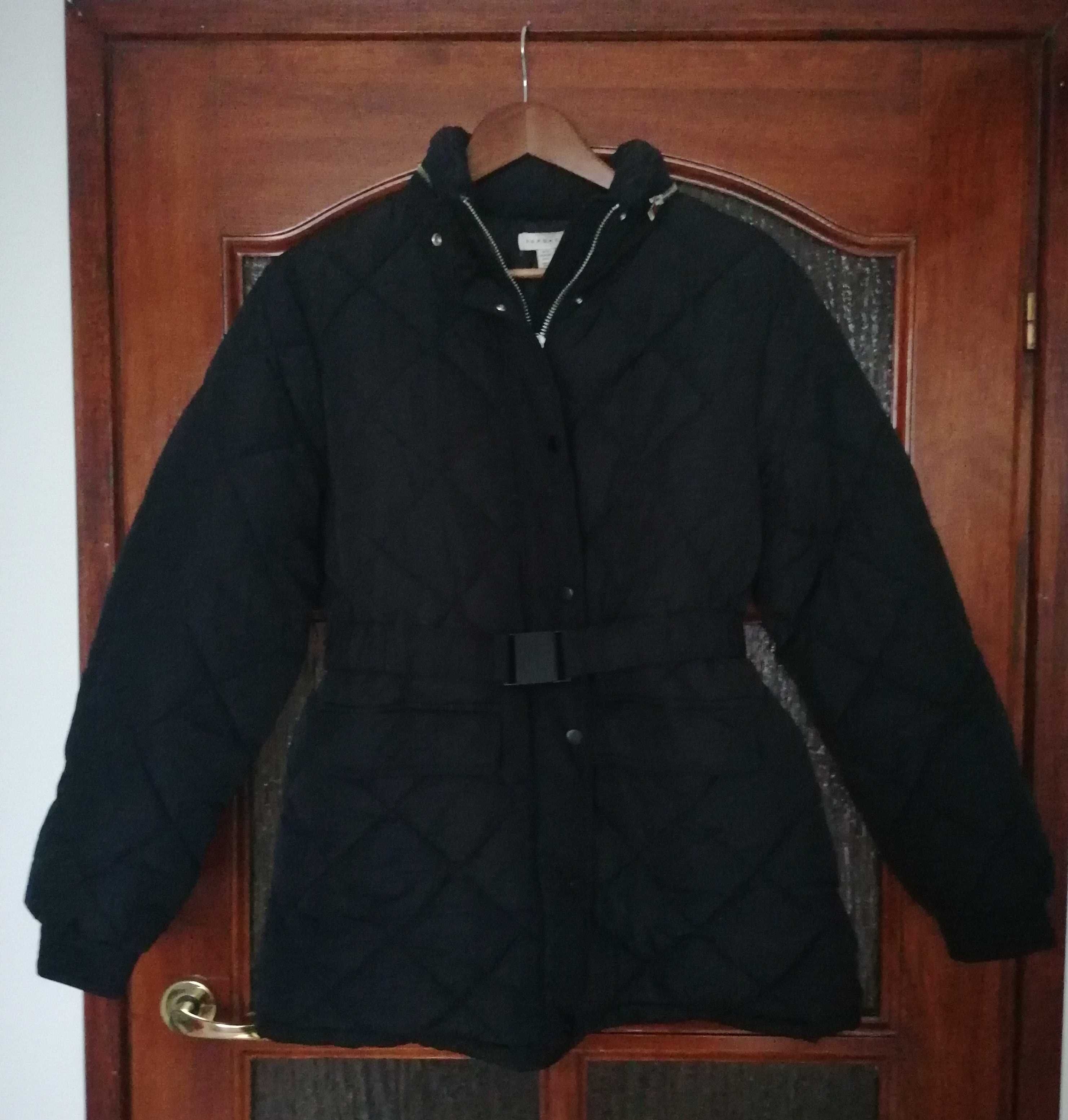 Zimowa damska czarna kurtka pikowana
