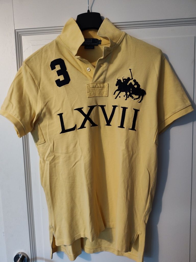 Koszulka POLO Ralph Lauren r M. Żółta sportowa z haftami. Unikat. M