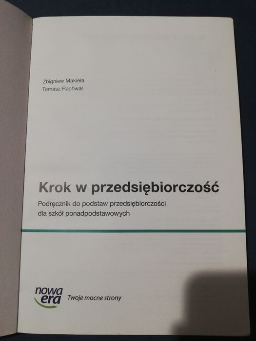 Krok w przedsiębiorczość podręcz.do podstaw przedsiębiorcz.,Nowa Era