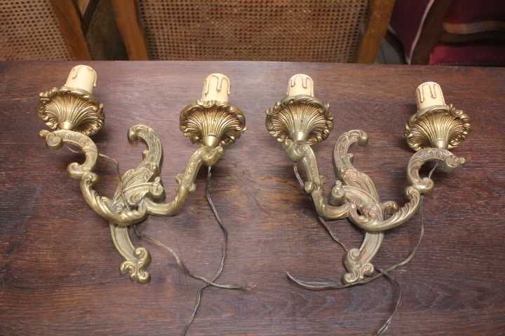 Mosiężne kinkiety francuskie szt 2 - Nr. 3 - Gryfino