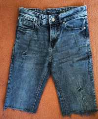 Spodnie jeansy młodzieżowe skinny fit bermudy, Bershka, Denim 164-170