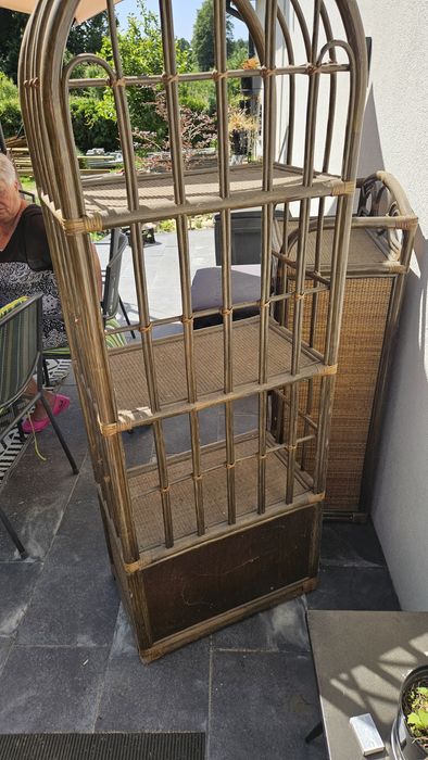 Zestaw mebli ratanowych kolor zielony brąz