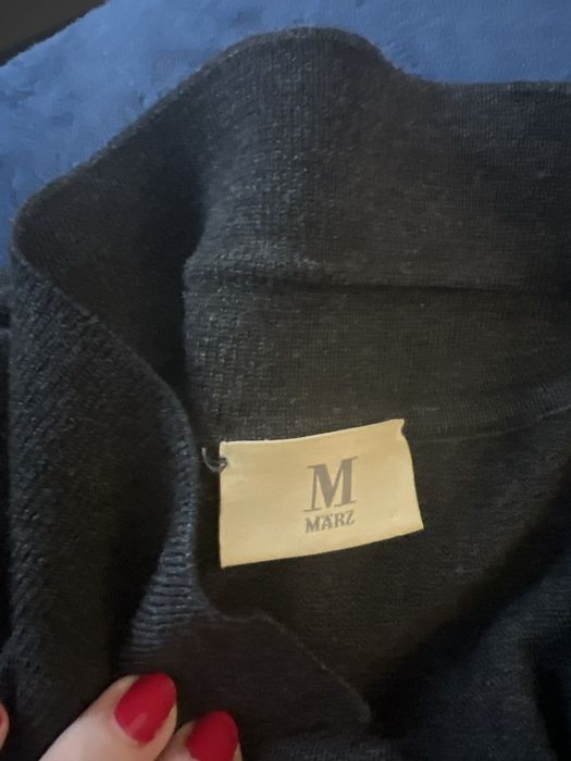 Męski sweter März z wełny – grafitowy, z kołnierzykiem, elegancki L/XL